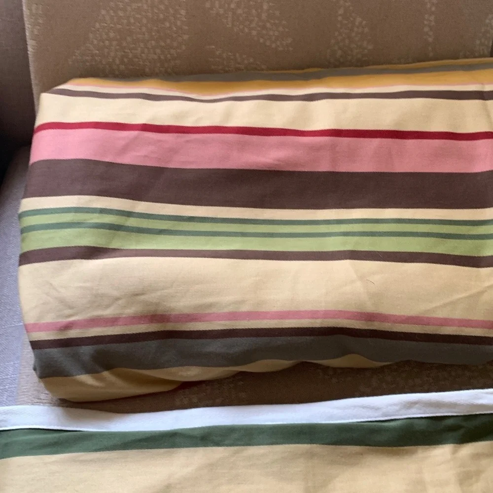 Pottery Barn Logan Multicolored Striped Duvet Cover Set Sz Twin